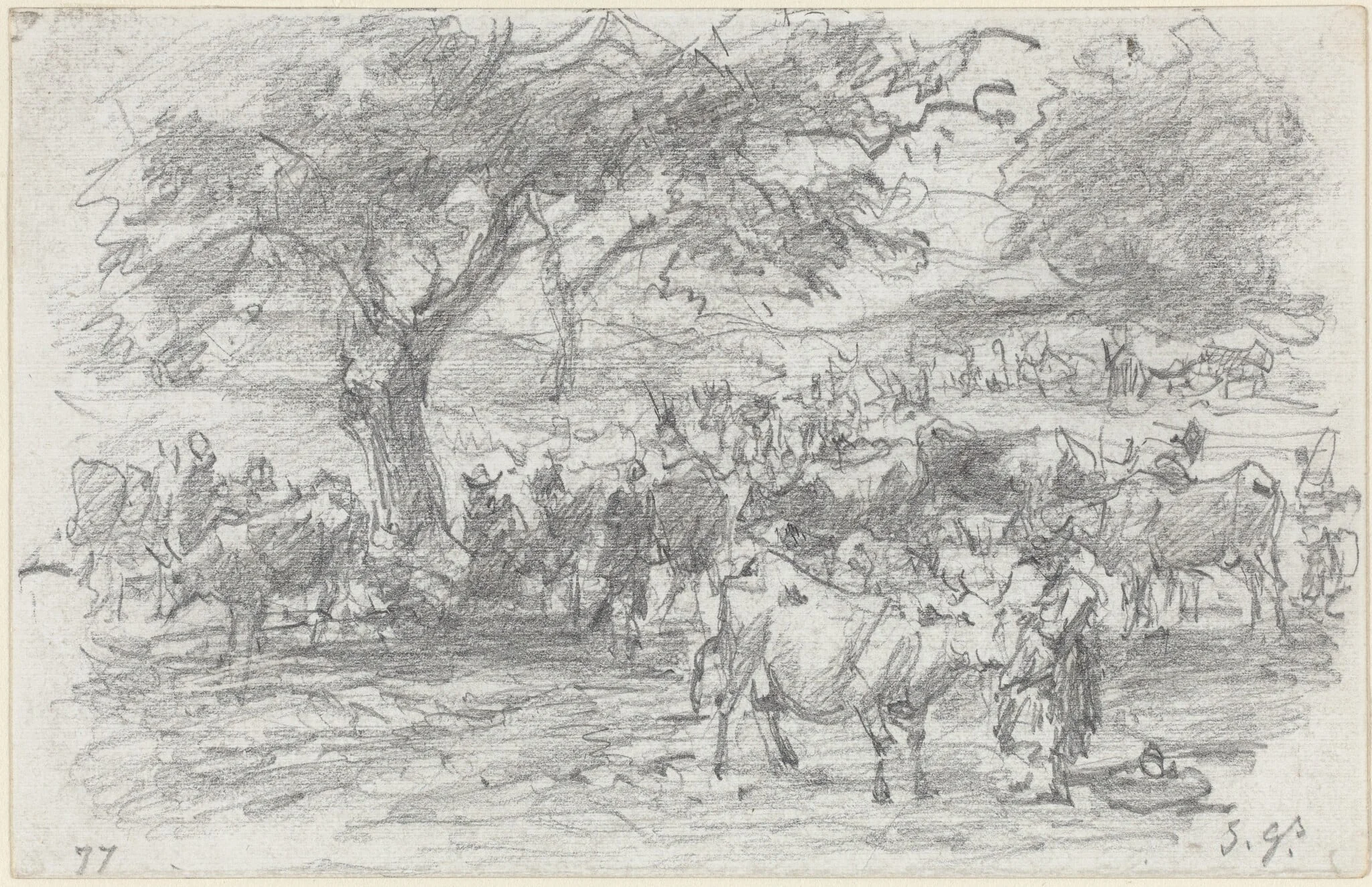 Herdsmen and Cattle, detail