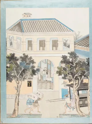 Silk Merchant Showing Samples to the Western Buyer, by Jun Wu, paint, 1880