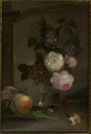 Flowers, by Jan Piotr Łuczyński, oil, 1845