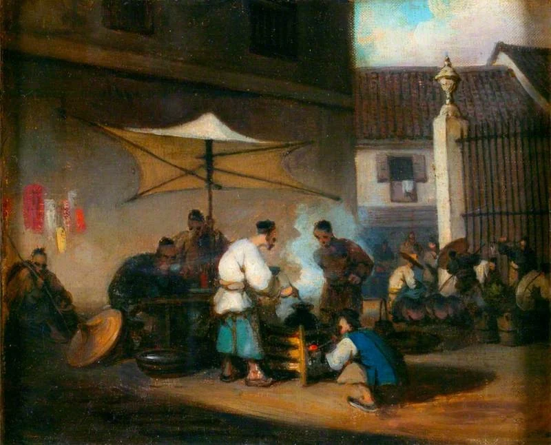 Chinese Street Scene at Macao, detail