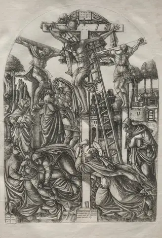 Christ on the Cross between the Two Thieves, by Jean Duvet, 1561