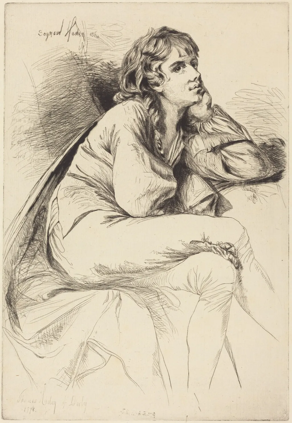 Thomas Haden of Derby, by Francis Seymour Haden, ink, 1864
