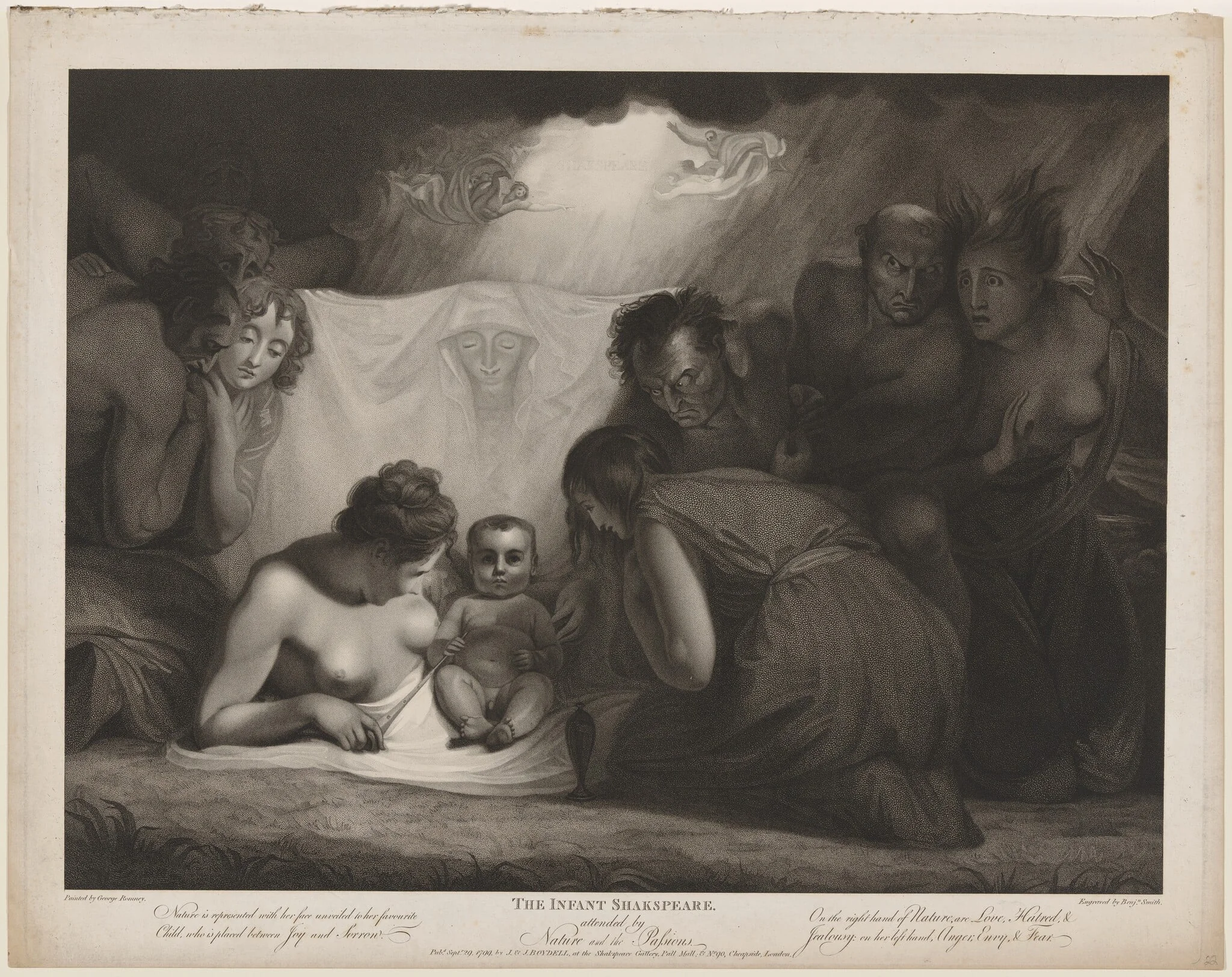 The Infant Shakespeare, Attended by Nature and the Passions, detail