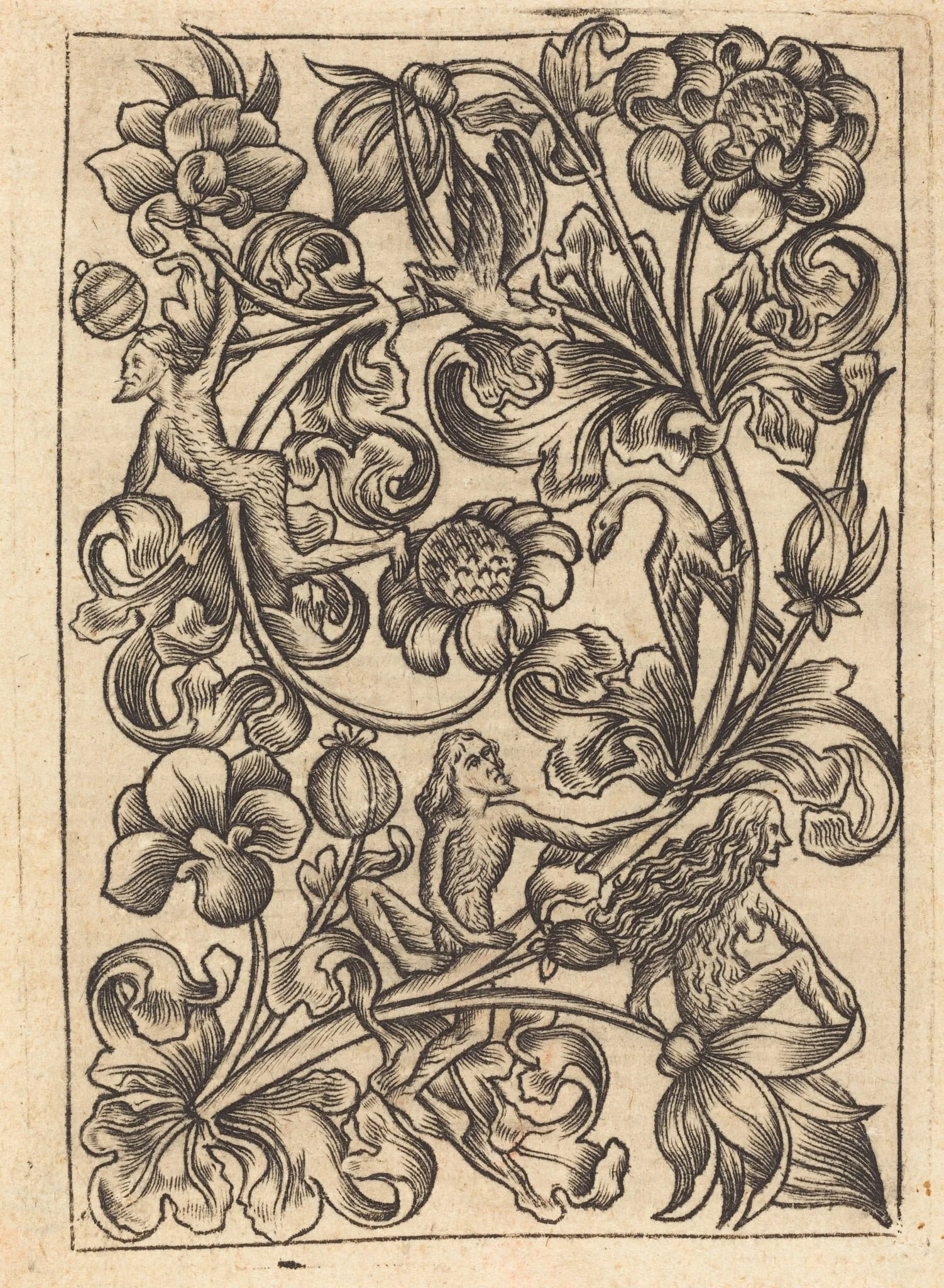 Ornament with Wild Folk, detail