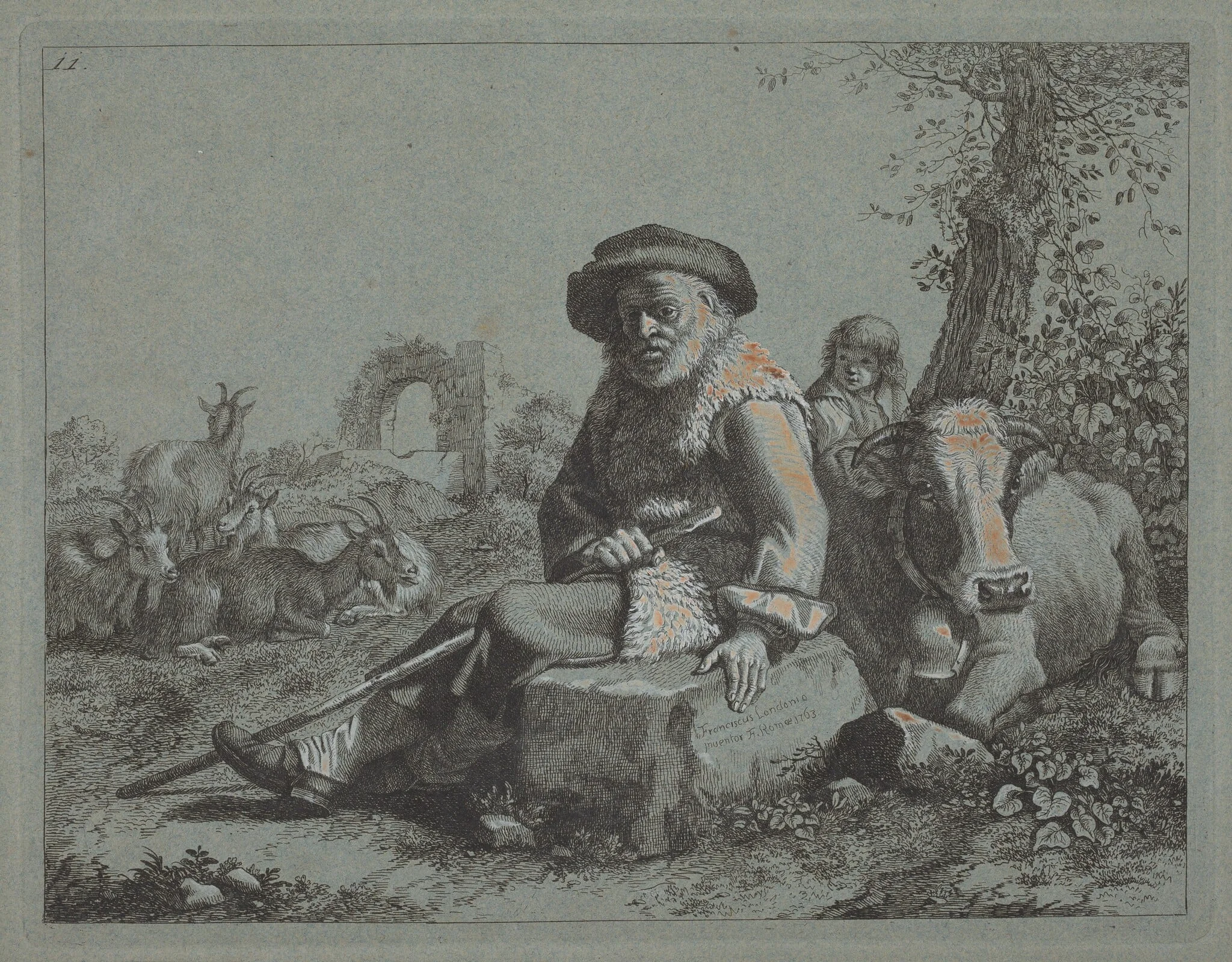 Seated Old Man, detail