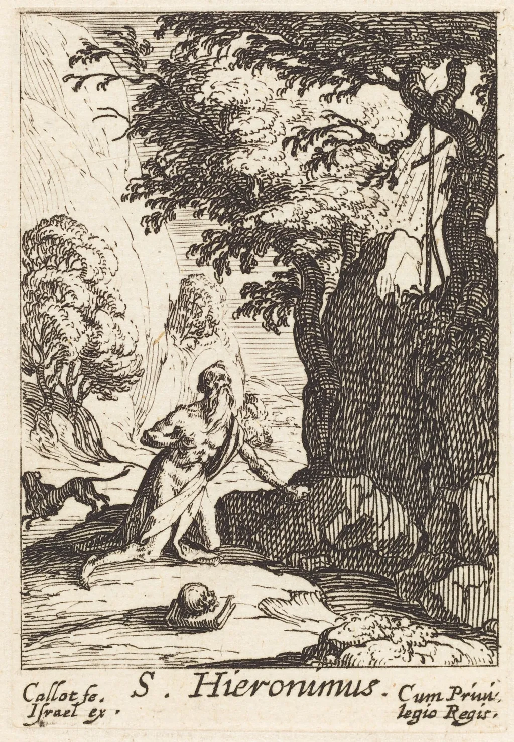 Saint Jerome, by Jacques Callot, ink, 1632