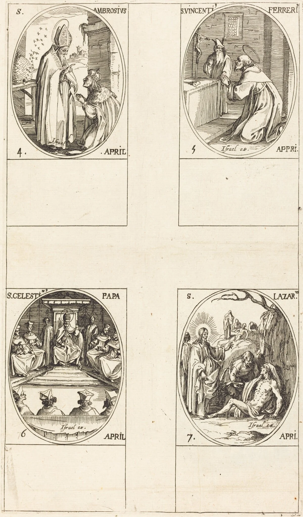 St. Ambrose; St. Vincent Ferrer; St. Celestin; St. Lazarus, detail