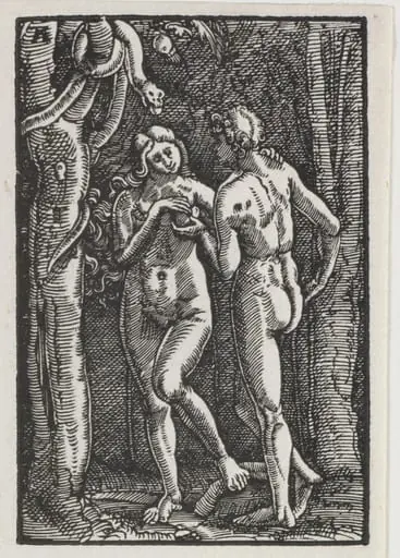 The Fall and Redemption of Man:  Adam and Eve Eating the Forbidden Fruit, by Albrecht Altdorfer, 1513