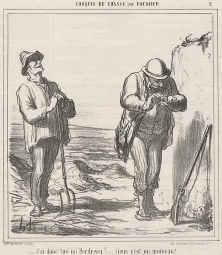 J'ai donc tué un perdreau!, by Honoré Daumier, ink, 1866