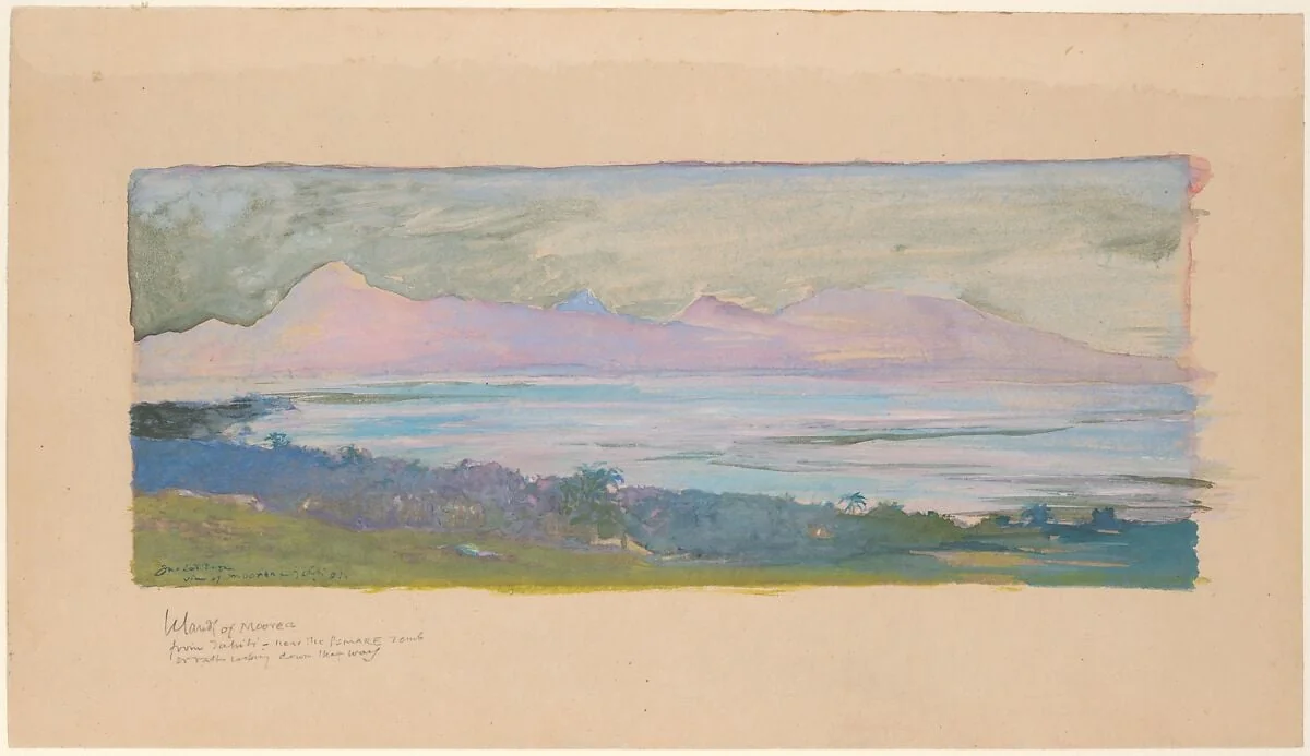The Island of Moorea Looking across the Strait from Tahiti, January 1891, detail
