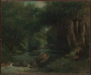 A Brook in the Forest, by Gustave Courbet, oil, 1858