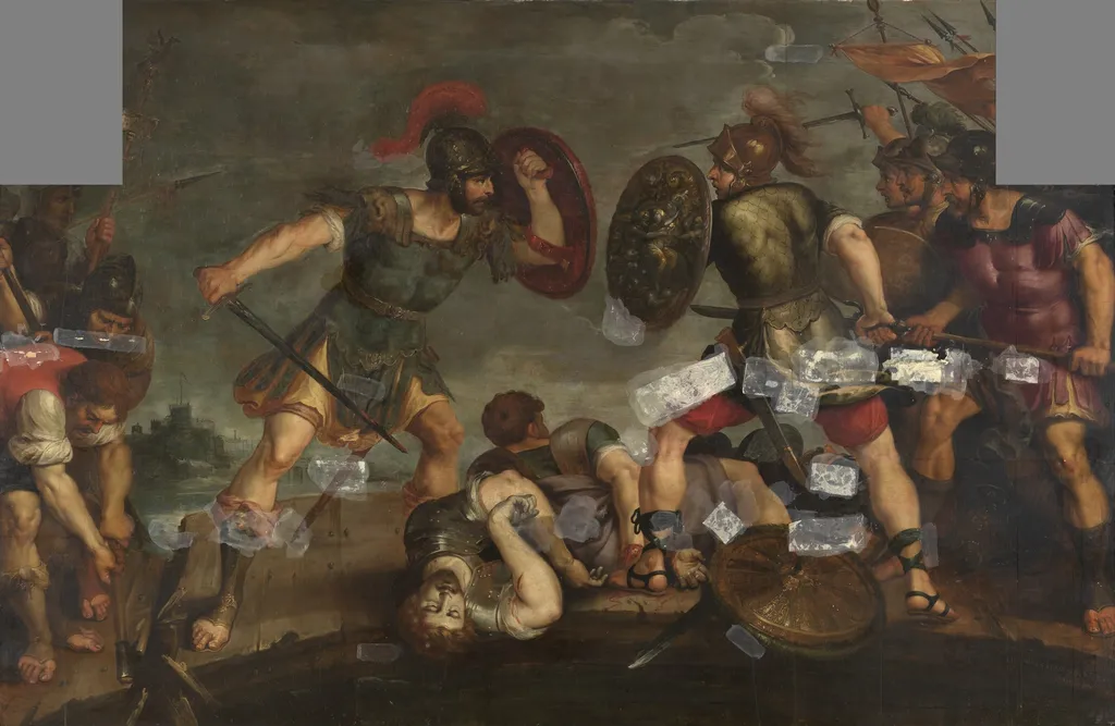 Horatius Cocles at the Pons Sublicius, by Hieronymous Francken II, oil, 1620