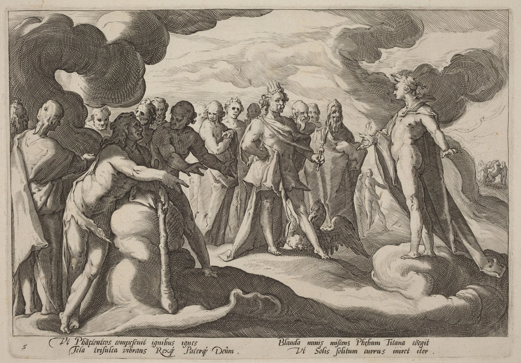 Jupiter and the Gods Asking Helios to Resume Control of the Chariot, detail