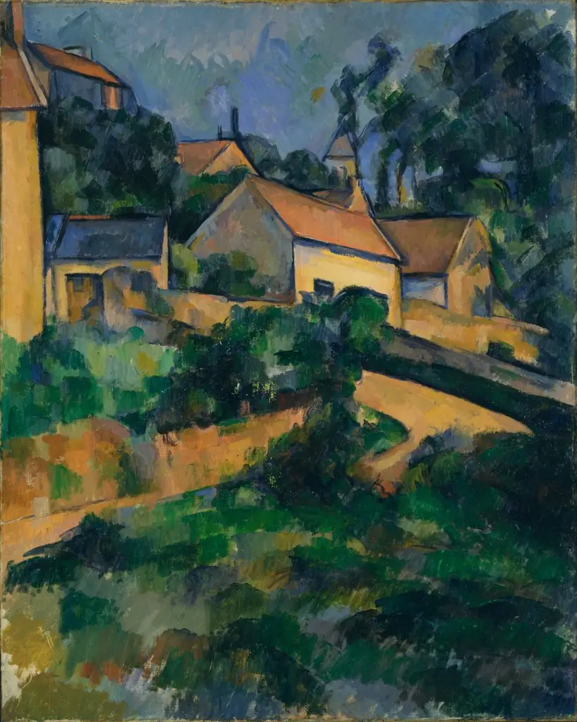 Turning Road at Montgeroult, by Paul Cezanne, oil, 1900