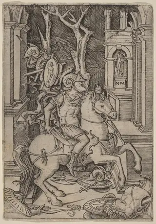 Roman Warrior, by Nicoletto da Modena, ink, 1507