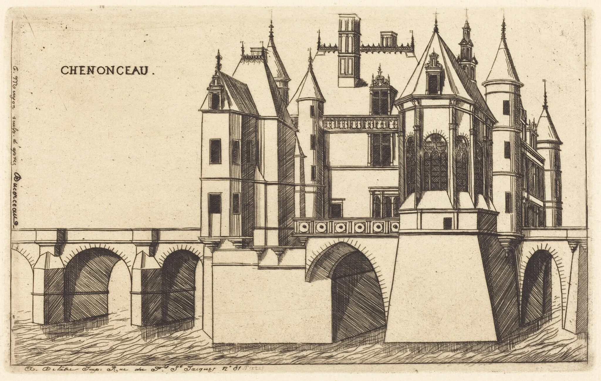 Chateau de Chenonceau, 2e planche (The Chateau of Chenonceau, 2nd plate), detail