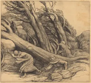 Tornado (Le typhon), by Alphonse Legros, ink, 1874