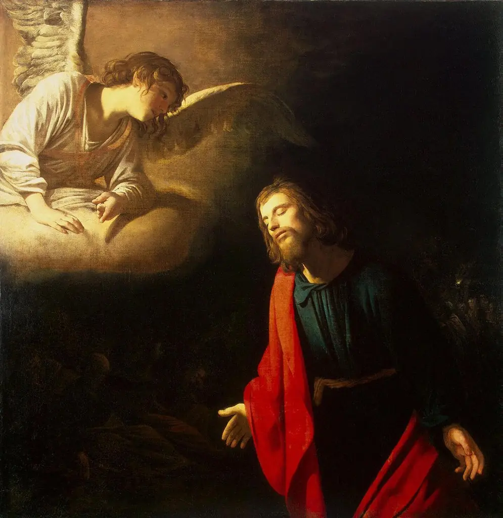 Christ in the Garden of Gethsemane (The Agony in the Garden), by Gerard van Honthorst, oil, 1617