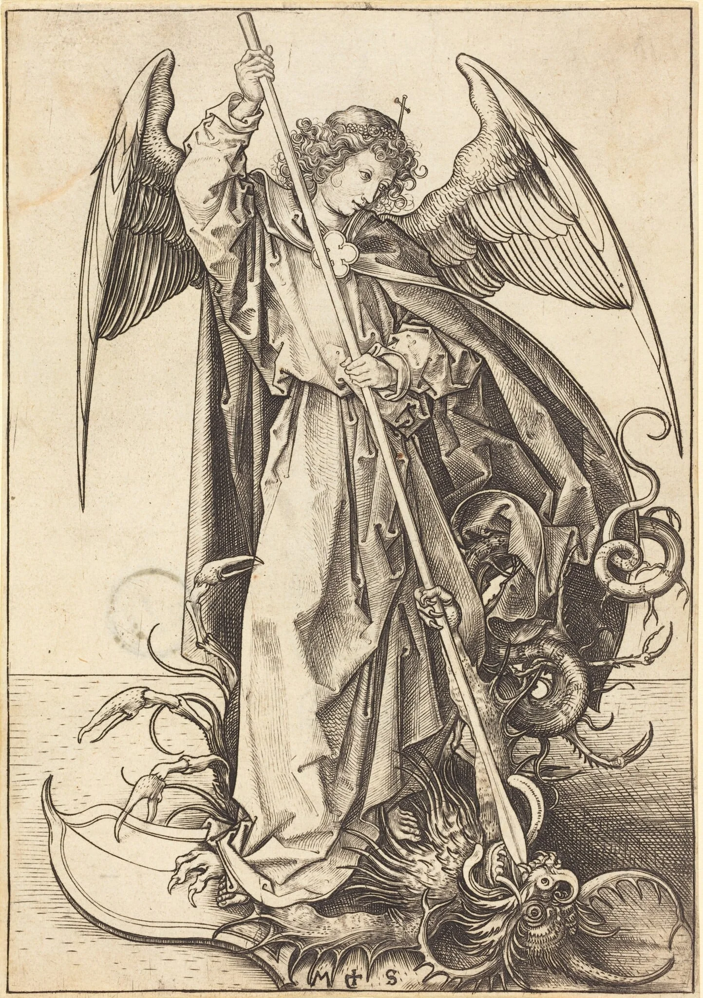 Saint Michael Slaying the Dragon, detail