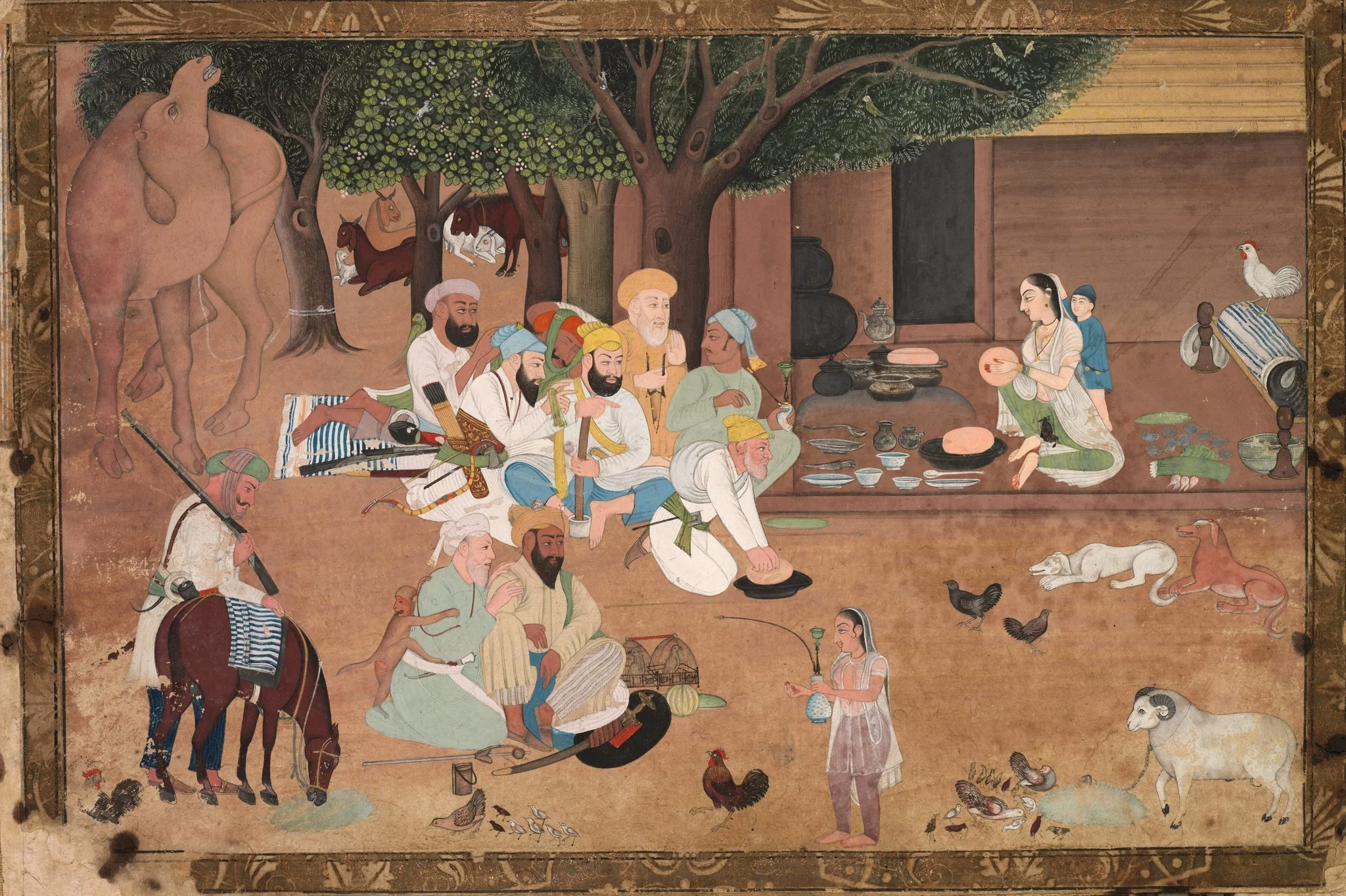 Traveling Warriors Stopping at a Farm, detail