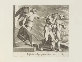 Adam and Eve driven from Paradise, by Francesco Villamena