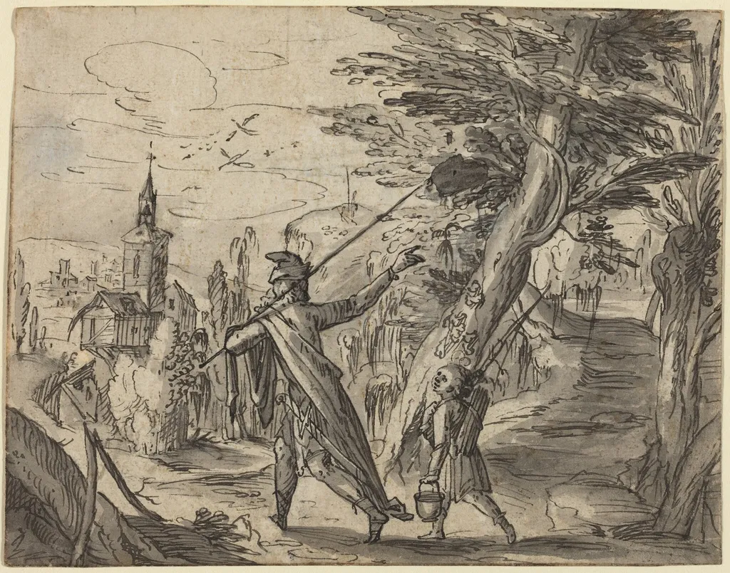 Abraham and Isaac, by Hermann Weyer, ink, 1604