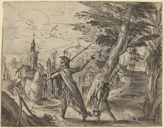 Abraham and Isaac, by Hermann Weyer, ink, 1604