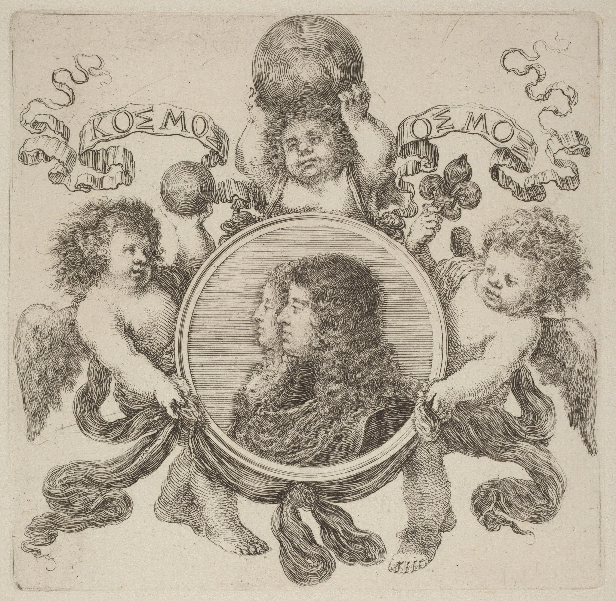 Cosimo de Medici, Prince of Tuscany and Marguerite Louise d'Orléans, detail