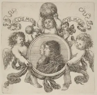 Cosimo de Medici, Prince of Tuscany and Marguerite Louise d'Orléans, by Stefano Della Bella, ink, 1637