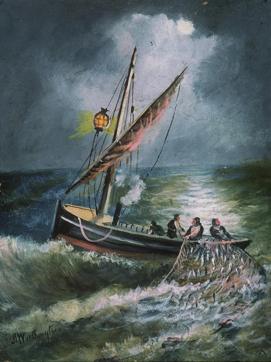 Aberystwyth Trawler, by Alfred Worthington, oil, 1896