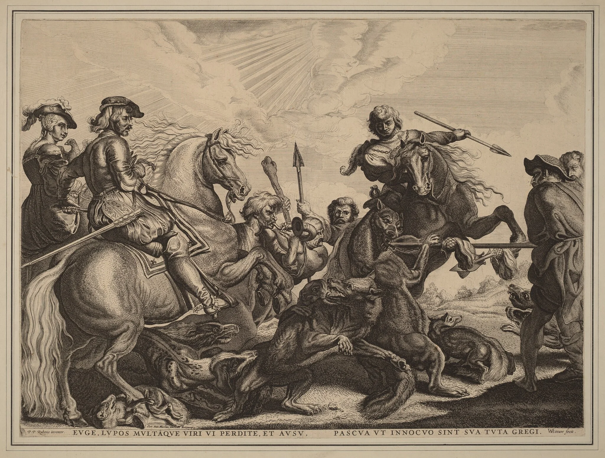 The Wolf Hunt, detail
