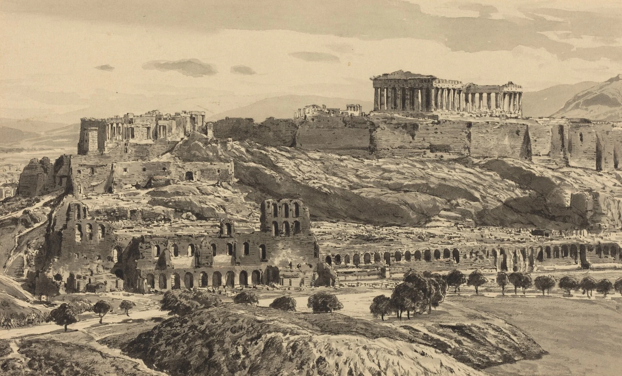 View of the Acropolis, detail