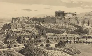 View of the Acropolis, by Themistocles von Eckenbrecher, ink, 1890