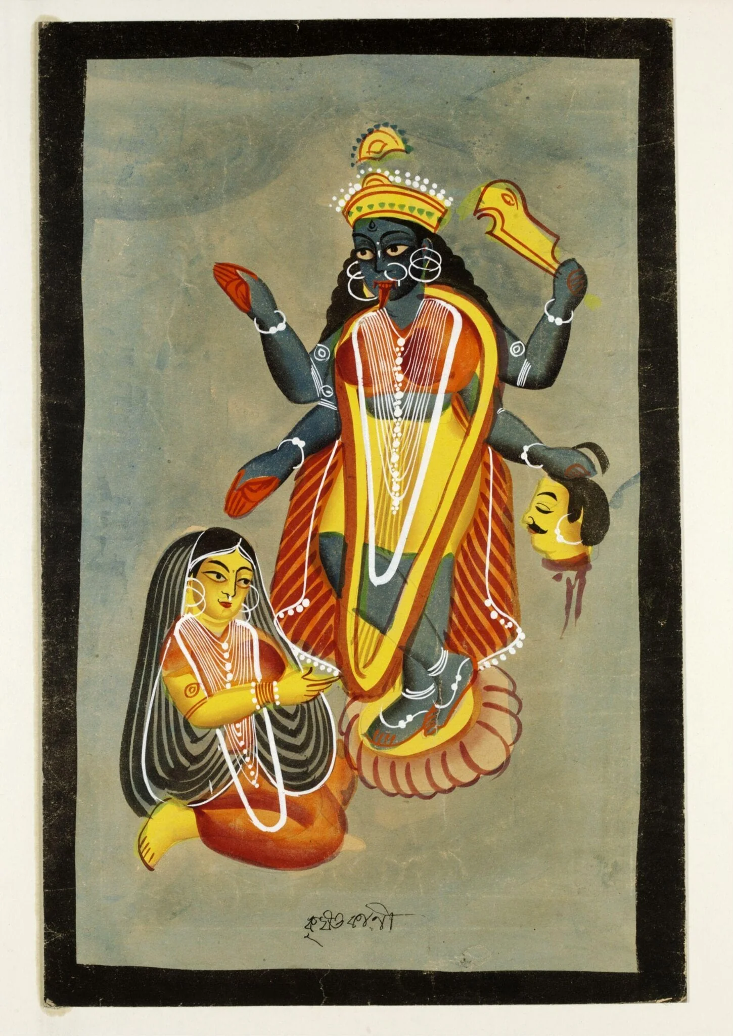 Krishna as Kali, and Radha, detail