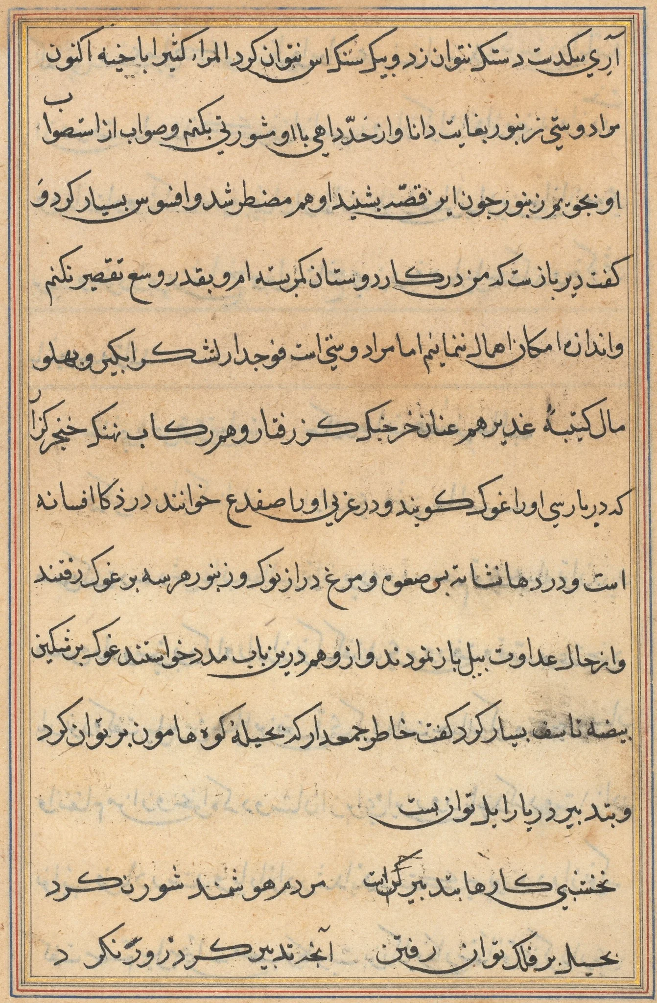 Page from Tales of a Parrot (Tuti-nama): text page, detail