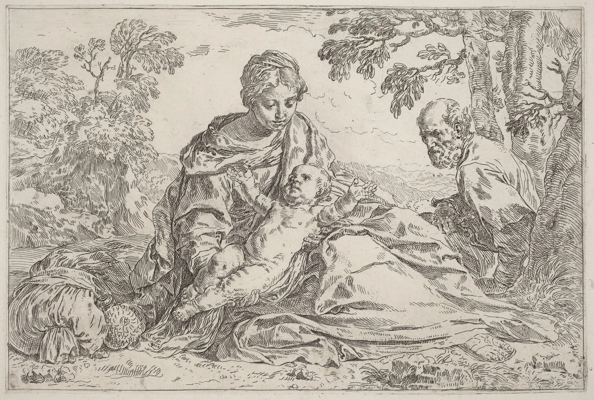 The Rest on the Flight into Egypt, detail