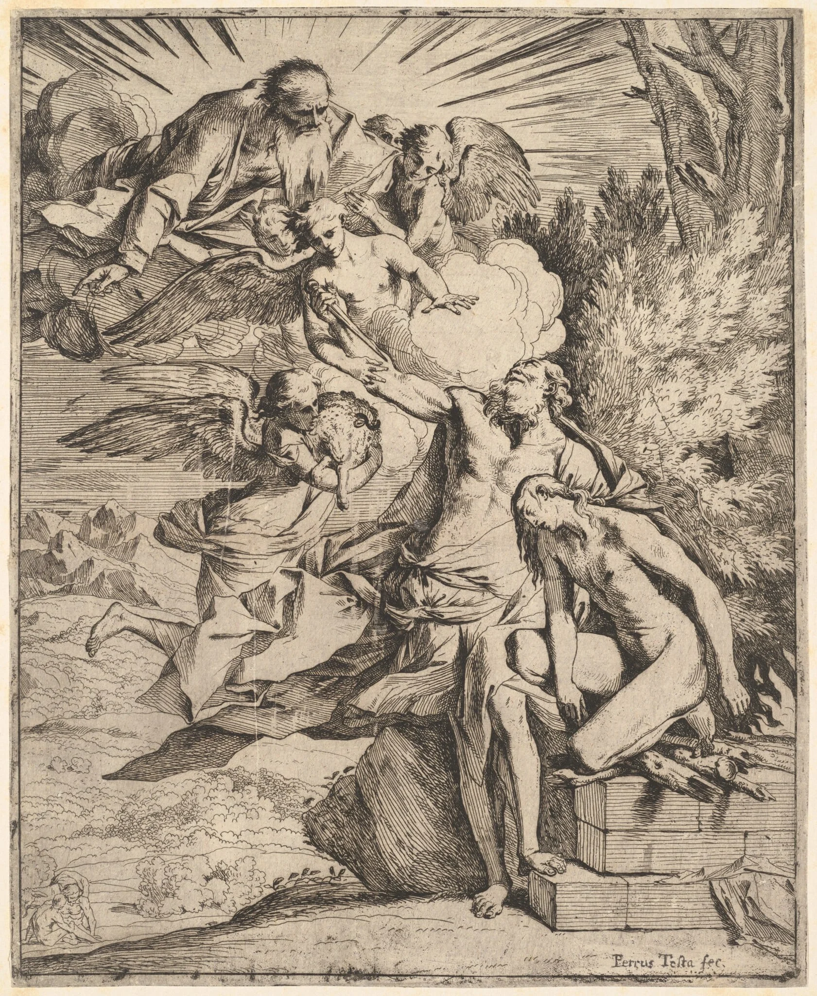 The Sacrifice of Abraham, detail