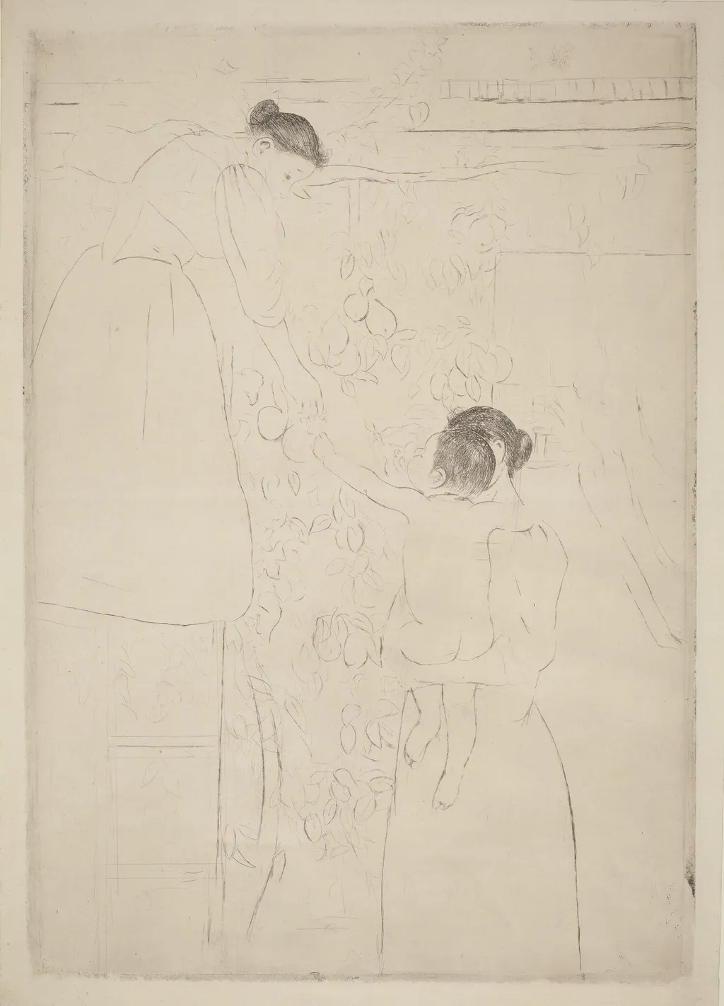 Gathering Fruit, by Mary Cassatt, ink, 1893