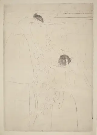 Gathering Fruit, by Mary Cassatt, ink, 1893
