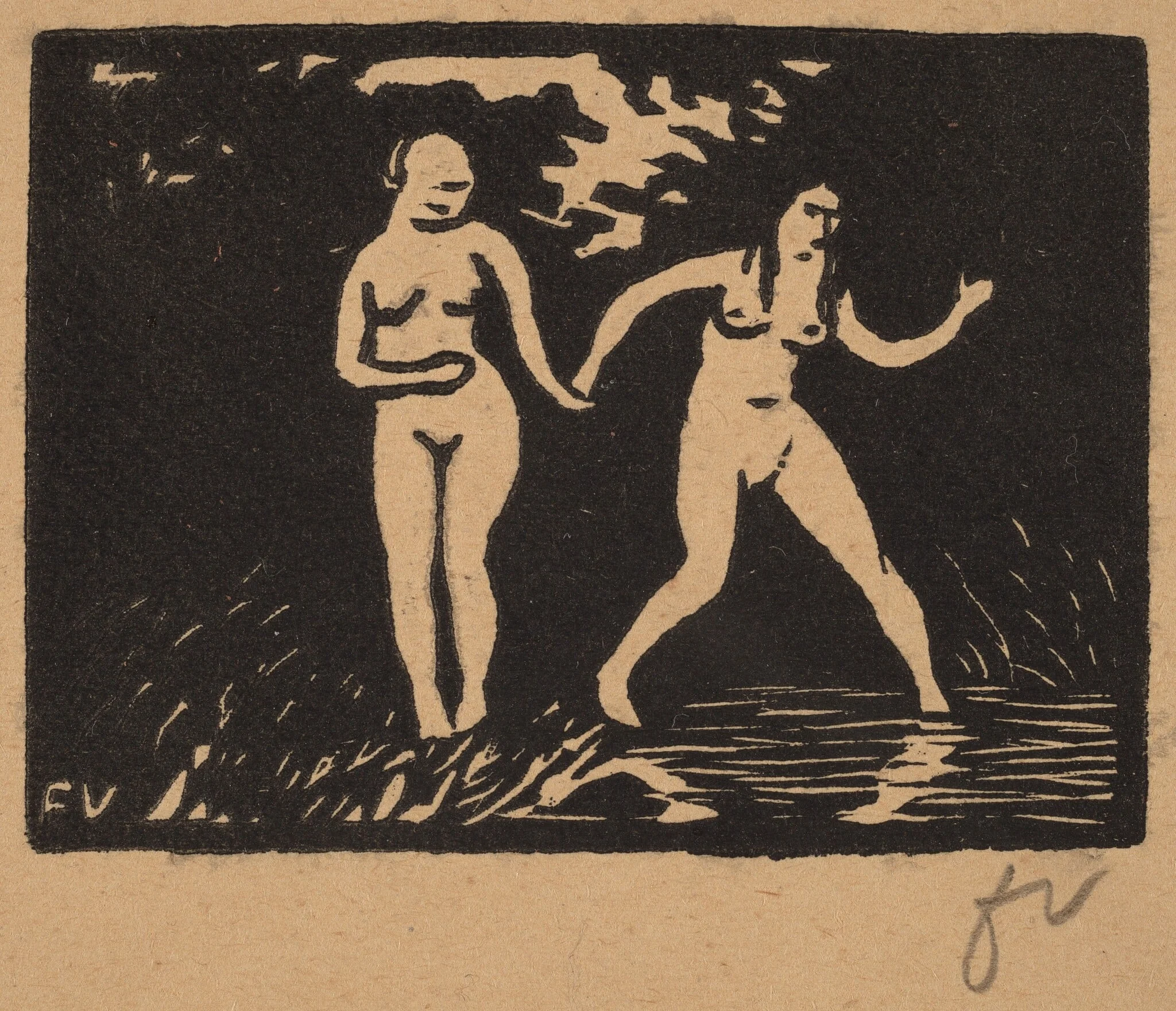 Entering the Water (L'entrée dans l'eau), detail