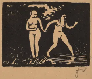 Entering the Water (L'entrée dans l'eau), by Félix Vallotton, ink, 1893