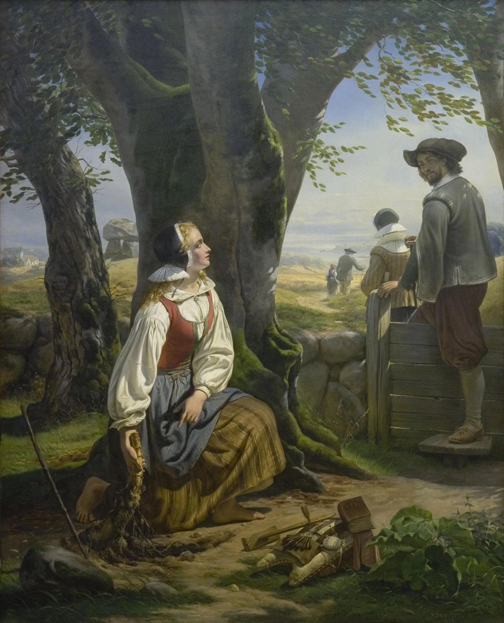 Kirsten Svendsdatter Finds the Gold Horn at Gallehus on 20 July 1639, detail