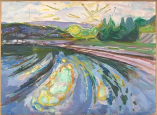 Waves against the Shore, by Edvard Munch, oil, 1911