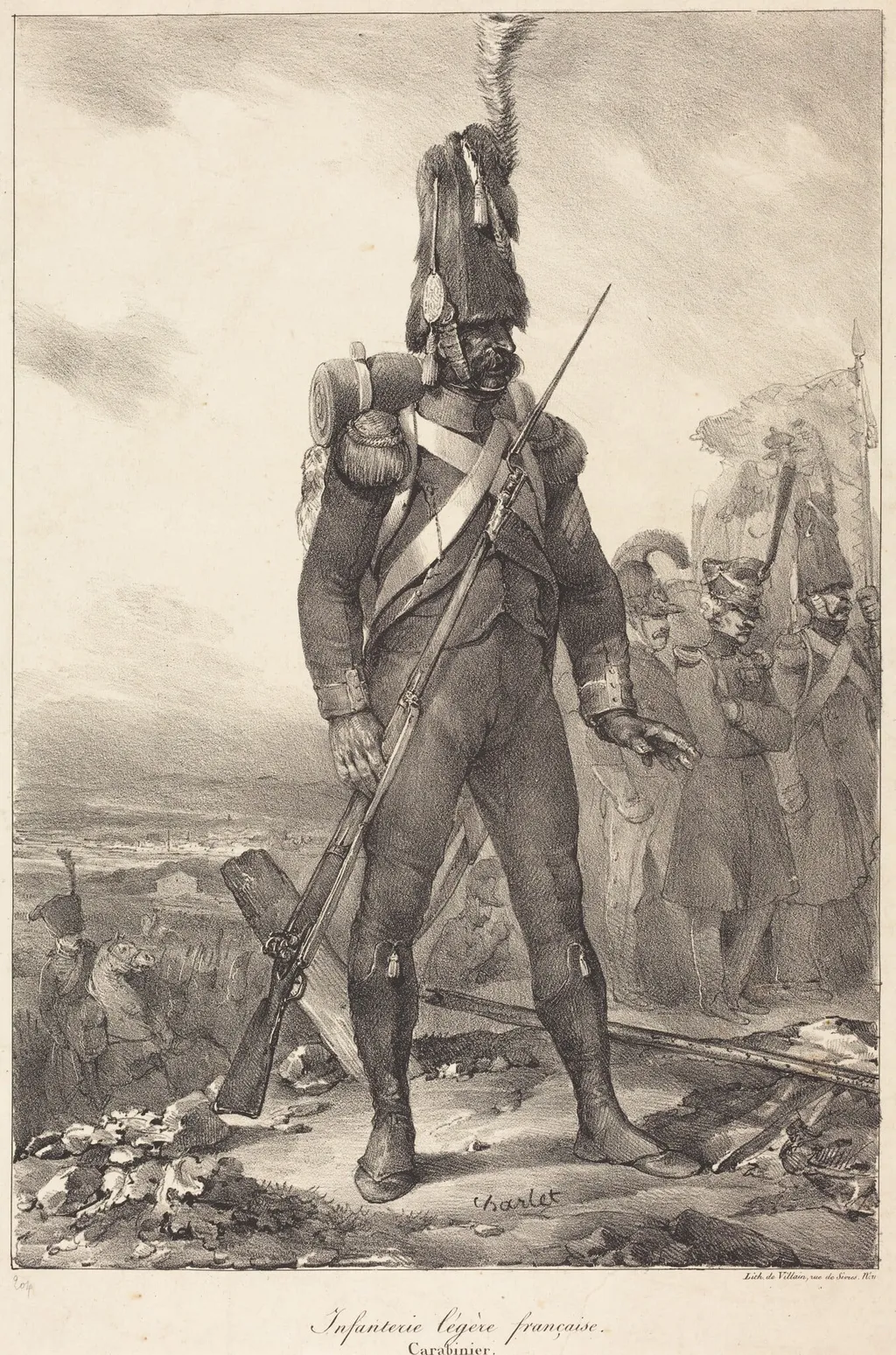 Infanterie legère française, Carabinier, by Nicolas Toussaint Charlet, ink, 1822