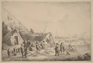The Fishmongers, by Peeter Bout, ink, 1688