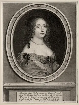 Marie Louise de Gonzague, Reine de Pologne, by Robert Nanteuil, 1653