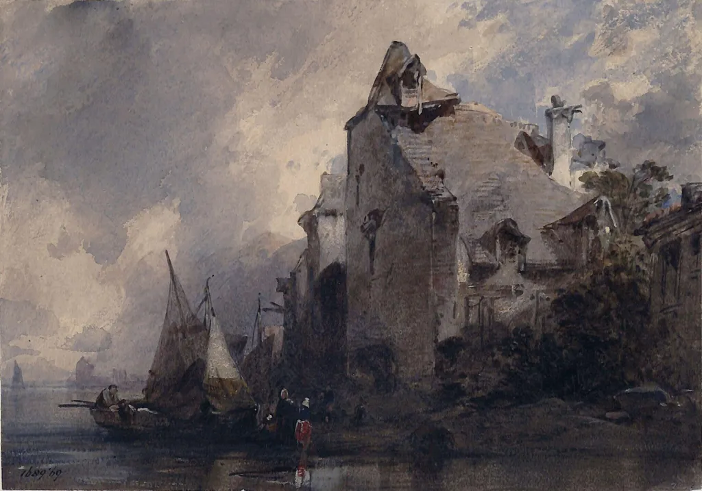 On the Somme, by Eduard Hildebrandt, watercolor, 1844