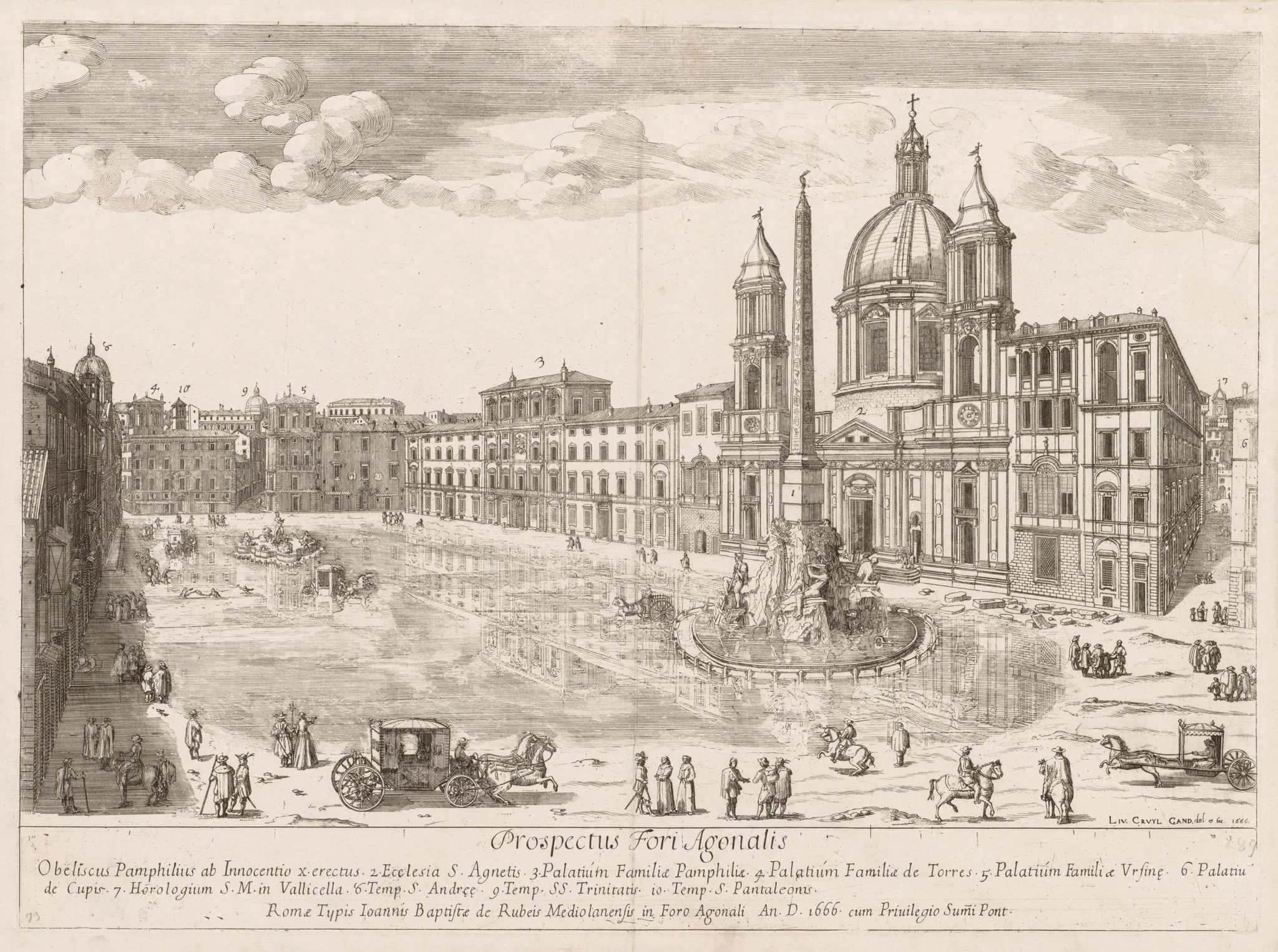 Piazza Navona from "Prospectus Locurum Urbis Romae Insign[ium], detail
