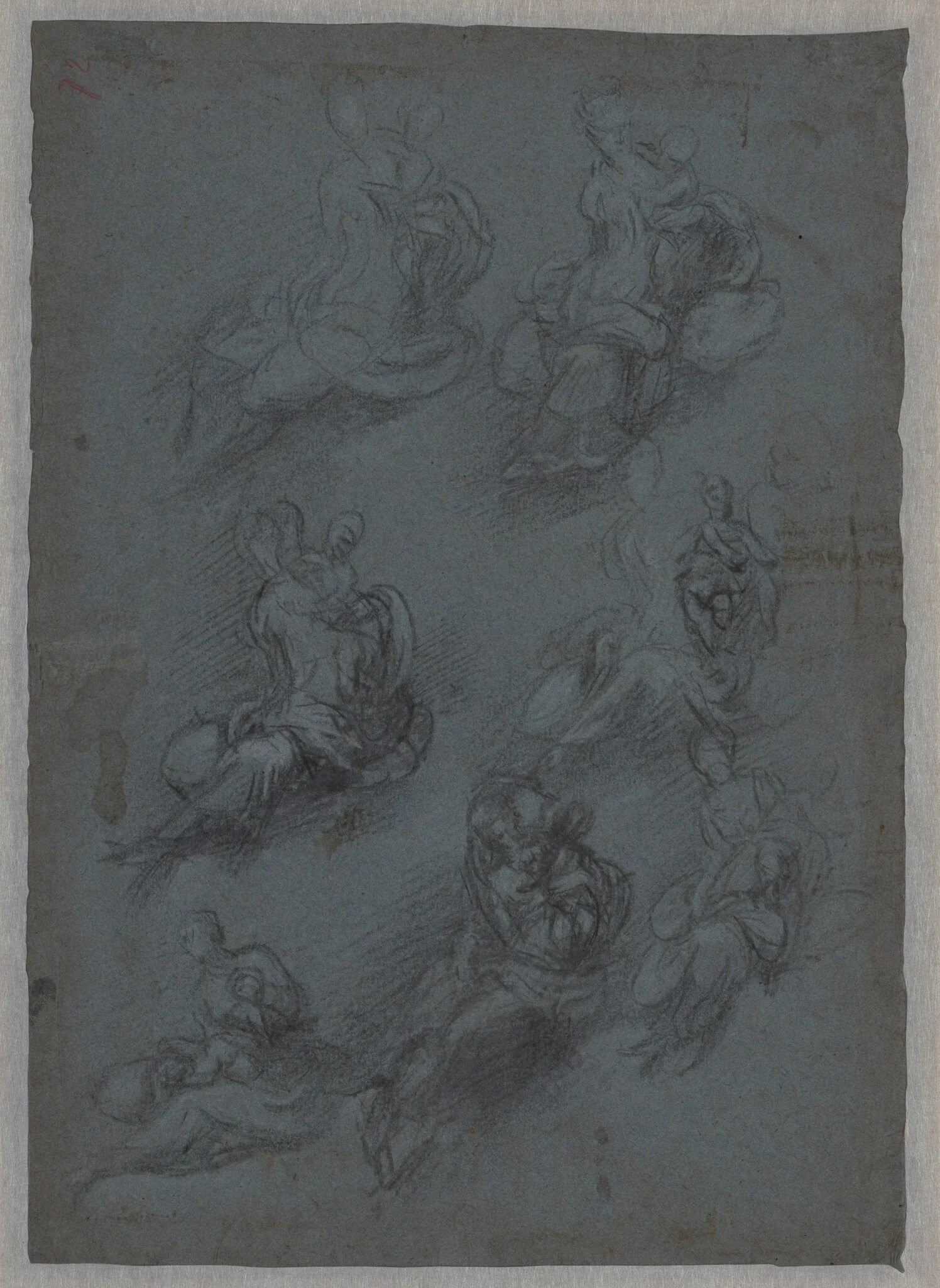 Studies for the Virgin and Child (recto), detail