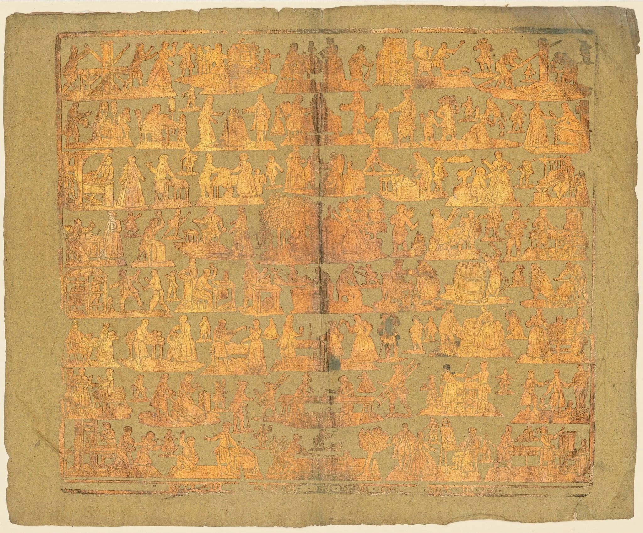 Endpaper with Scenes of the Trades, detail